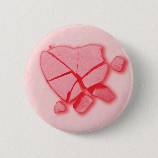 Bóton Redondo 5.08cm Coração despedaçado dos doces (Frente)