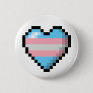 Bóton Redondo 5.08cm Coração do pixel do Transgender