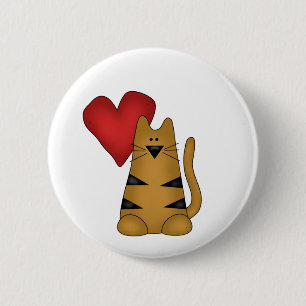 Bóton Redondo 5.08cm Coração e camiseta e presentes listrados do gato