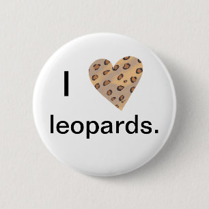 Bóton Redondo 5.08cm Coração Leopardo, Eu leopardo do prende botões