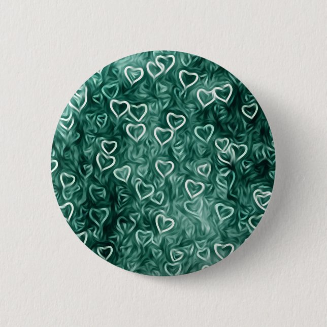 Bóton Redondo 5.08cm Corações Caindo - Teal (Frente)