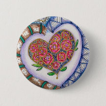 Corações & detalhe das flores (2,25 polegadas