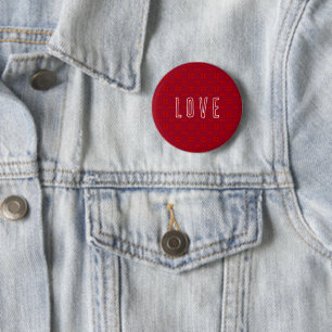Bóton Redondo 5.08cm Corações Vermelhos de namorados sobre Amor Vermelh