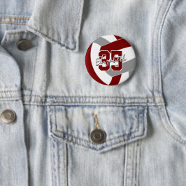 Bóton Redondo 5.08cm cores da equipe de vôlei da cinza maroônica