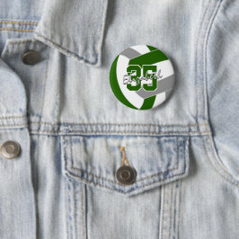 Bóton Redondo 5.08cm cores da equipe de vôlei da cinza verde