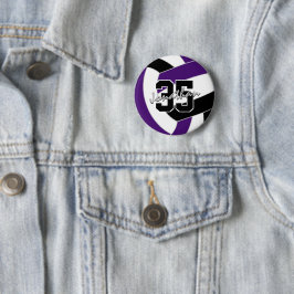 Bóton Redondo 5.08cm cores da equipe de voleibol preto roxo