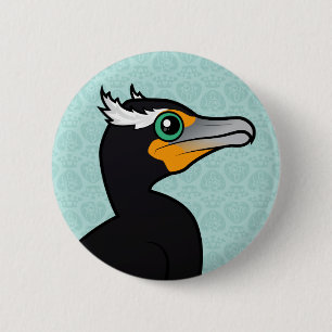 Bóton Redondo 5.08cm Cormorant Dobro-com crista de Birdorable