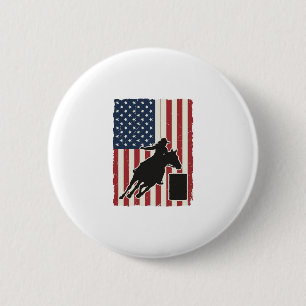 Bóton Redondo 5.08cm Corrida de Barril Bandeira Americana Design Vetori