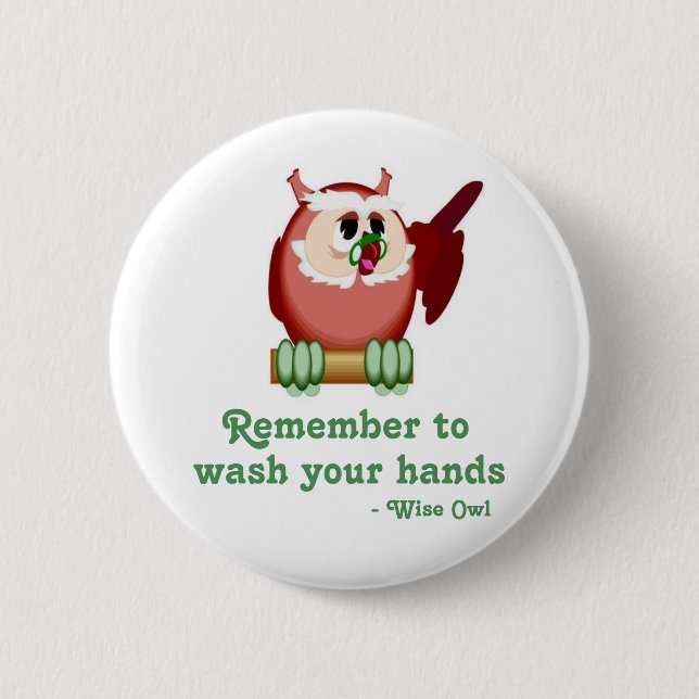 Bóton Redondo 5.08cm Coruja sábia (Frente)