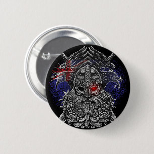 Bóton Redondo 5.08cm corvos de Odin espadas Mitologia Viking bandeira d