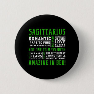 Bóton Redondo 5.08cm Cota de Personalidade de Sagitário Astrologia Engr