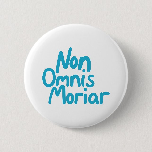 Bóton Redondo 5.08cm Cota Latina Antiga, com letra azul, com letra de m (Frente)