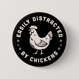 Bóton Redondo 5.08cm Cotas de amantes de frango facilmente distraídas p