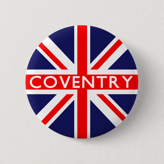 Bóton Redondo 5.08cm Coventry: Bandeira Britânica (Frente)