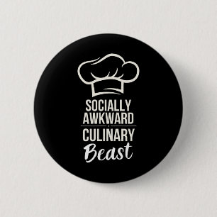 Bóton Redondo 5.08cm Cozinheiro Engraçado Culinário Engraçado Socialmen