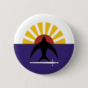 Bóton Redondo 5.08cm Cozumel, bandeira de Quintana Roo, México, México