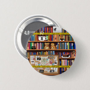 Bóton Redondo 5.08cm Cozy Mysteries Bookshelf