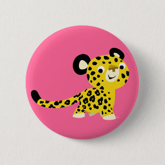 Bóton Redondo 5.08cm Crachá amigável do botão do leopardo dos desenhos