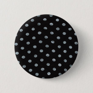 Bóton Redondo 5.08cm Crachá/botão pretos de Polkadot