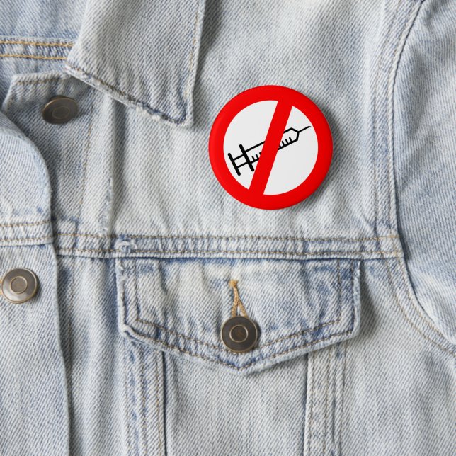 Bóton Redondo 5.08cm Crachá/Bouton Anti Vax (In Situ)