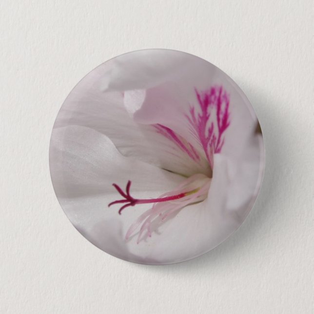 Bóton Redondo 5.08cm Crachá branco de botão Geranium (Frente)