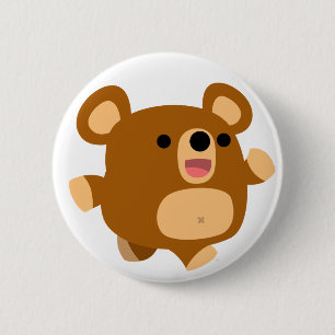Bóton Redondo 5.08cm Crachá brincalhão do botão do urso dos desenhos