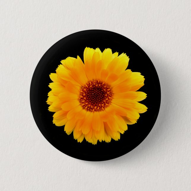 Bóton Redondo 5.08cm Crachá Calendula Officinalis (Frente)