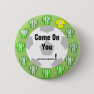 Bóton Redondo 5.08cm Crachá da Equipe de futebol com camisas verdes e 
