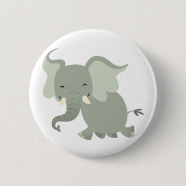 Bóton Redondo 5.08cm Crachá de Botão Elefante de Cartoon de Feliz Bonit