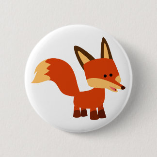 Bóton Redondo 5.08cm Crachá de Botão Fox de Cartoon de Astute Bonito