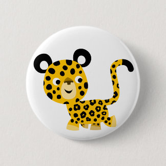 Bóton Redondo 5.08cm Crachá de Botão Leopardo Sorrindo de Cartoon Bonit