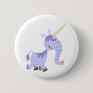 Bóton Redondo 5.08cm Crachá de Botão Unicorn de Cartoon Incomum e Bon