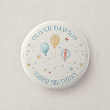 Crachá de Convidado de Aniversário Infantil Balloo