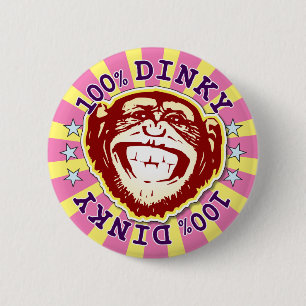 Bóton Redondo 5.08cm Crachá De Macaco Engraçado Dinky A 100%