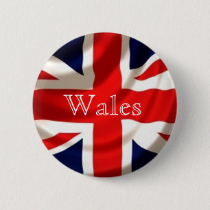 Bóton Redondo 5.08cm Crachá de Union Jack (Wales)