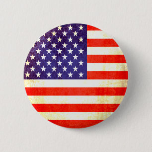 Bóton Redondo 5.08cm Crachá do botão da bandeira americana em branco