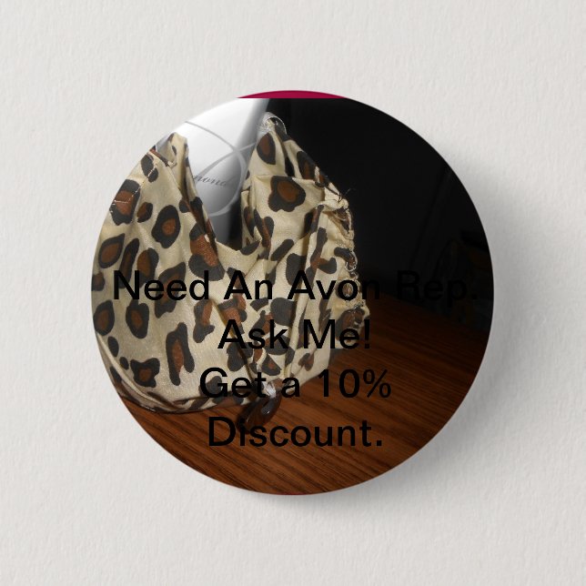 Bóton Redondo 5.08cm Crachá do botão do representante de Avon (Frente)