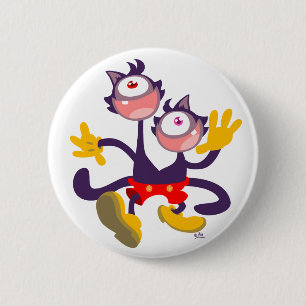 Bóton Redondo 5.08cm Crachá do botão Monocular Cats no Tandem Walk