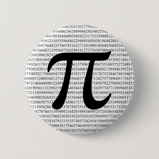 Bóton Redondo 5.08cm Crachá do botão Pi 3.1415 (Frente)