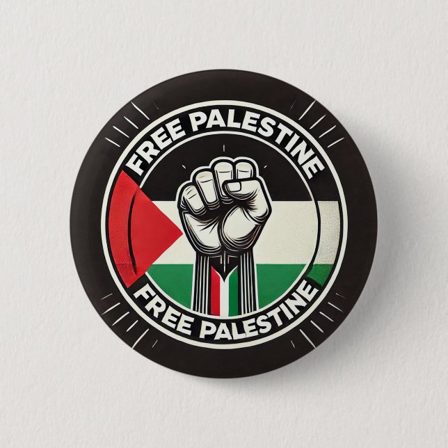 Bóton Redondo 5.08cm Crachá do Pin de Solidariedade da Palestina (Frente)