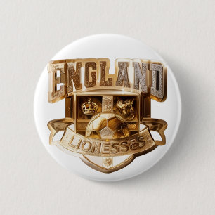 Bóton Redondo 5.08cm Crachá Dourado da England Lionesses