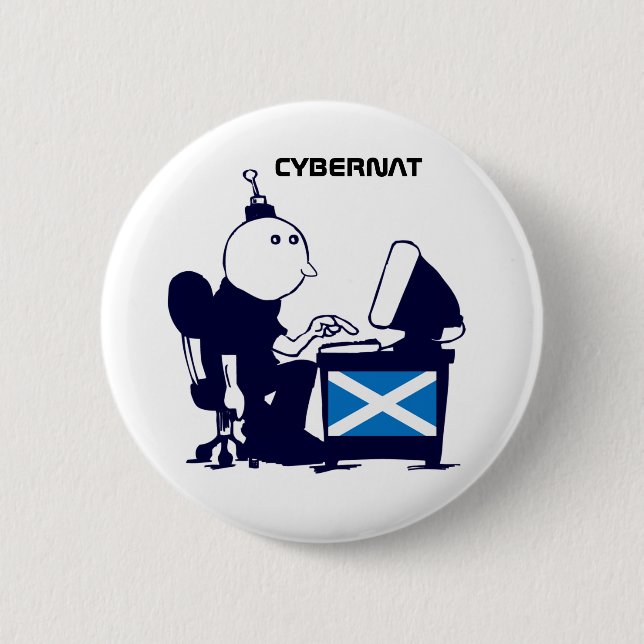 Bóton Redondo 5.08cm Crachá escocês do botão de Indy Cybernat da (Frente)