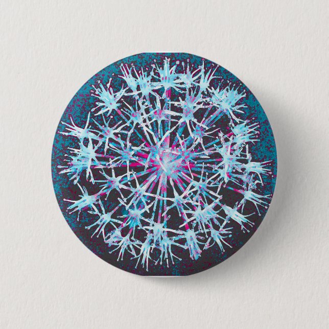 Bóton Redondo 5.08cm Crachá floral do botão (Frente)