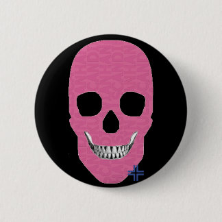 Bóton Redondo 5.08cm Crachá redondo cor-de-rosa-rosa HANDSKULL preto B2