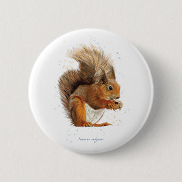 Bóton Redondo 5.08cm crachá redondo de 6 cm com o Esquilo Vermelho