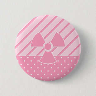Bóton Redondo 5.08cm Crachá Rosa Radioativo Cujo