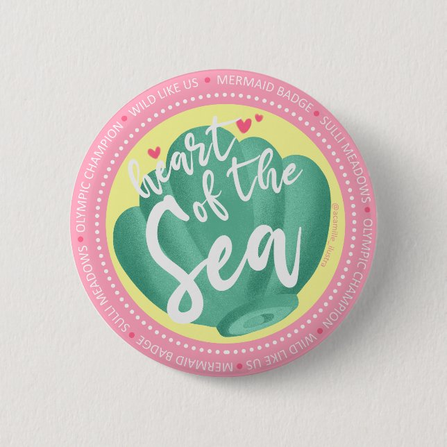 Bóton Redondo 5.08cm Crachá Sereia - CA (Frente)