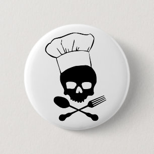 Bóton Redondo 5.08cm Crânio & cozinheiro chefe dos Crossbones