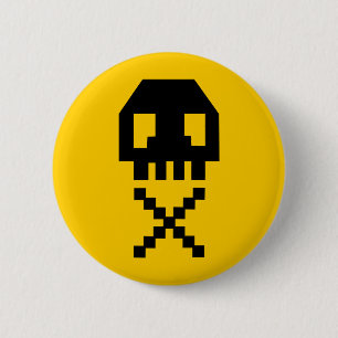Bóton Redondo 5.08cm crânio de 8 bits do pixel