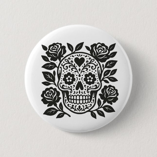 Bóton Redondo 5.08cm Crânio mexicano (Frente)
